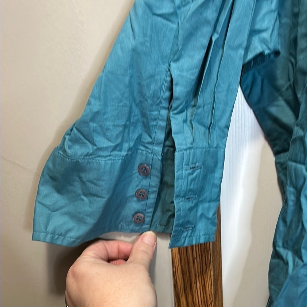 Teal Button Down Shirt - Picture 3 of 7